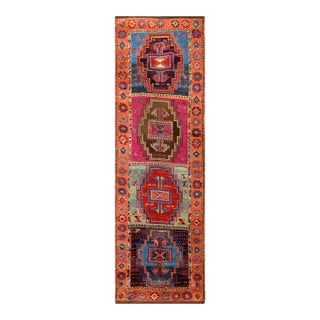 Happy Jewel Tones Multicolored Tribal Geometric Antique Rustic Turkish Yuruk Rug For Sale