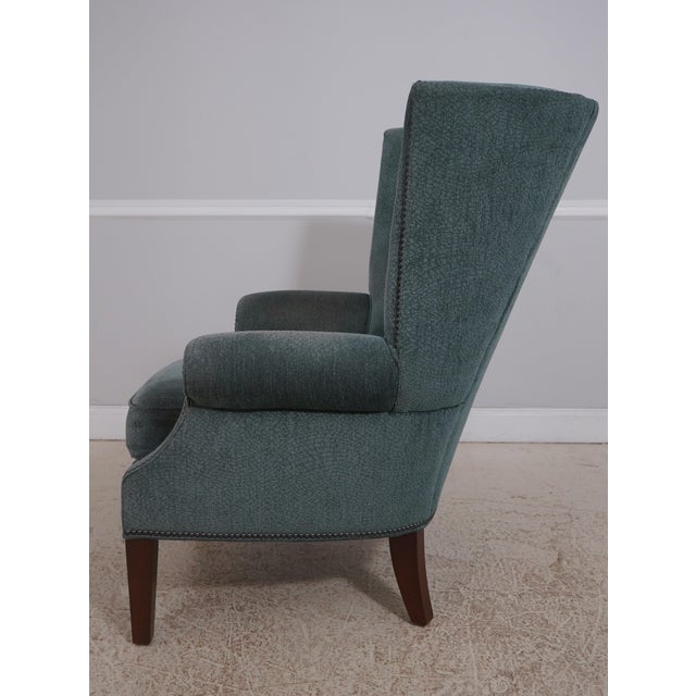 Traditional Pair of Lexington Upholstered Marissa Wing Chairs For Sale - Image 3 of 18