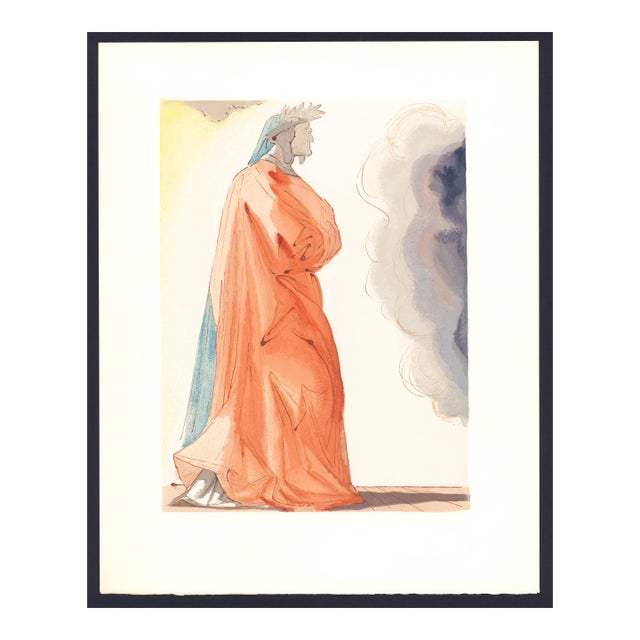 1963 Dalí Divine Comedy Engraving Paradis Chant 1 "Dante" For Sale