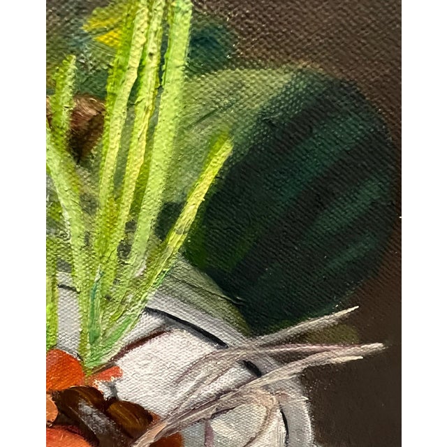 2020s “At the Farm" Impressionist Still Life of Shallots and Fruit by Mill Valley Artist Mary Anne McKernie For Sale - Image 5 of 9