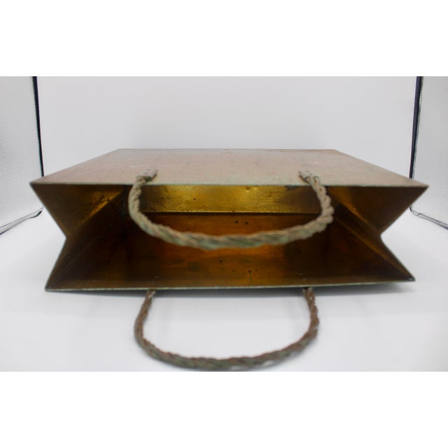 Mid Century Modern Brass Tote Bag Magazine Rack For Sale - Image 4 of 11