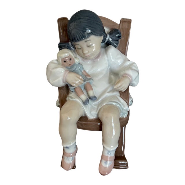 1950s Bing & Grondahl Girl Rocking Her Doll For Sale
