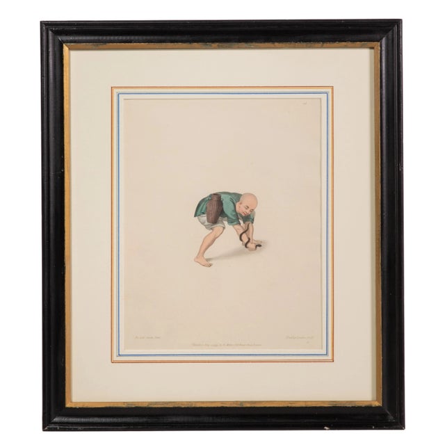 A set of framed engravings from The Costume of China, published in May of 1799. Sold as a set of 4. Hand-colored stipple-...