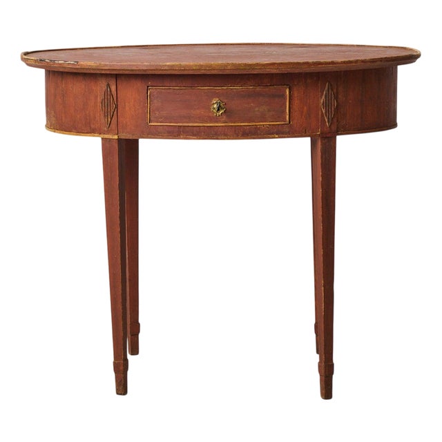 Gustavian Side Table with Oval Table Top For Sale