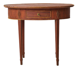 Gustavian Side Table with Oval Table Top