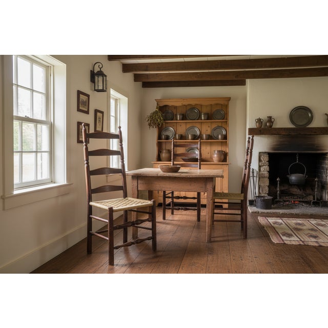 Brown Antique 19th Century American Primitive Four Slat Ladderback Chair - 43” For Sale - Image 8 of 8