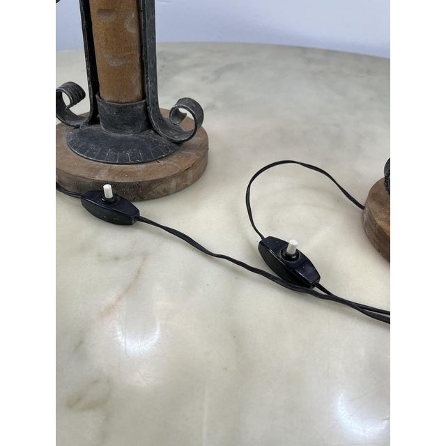 Brutalist Italian Table Lamps, 1960s, Set of 2 For Sale - Image 12 of 18