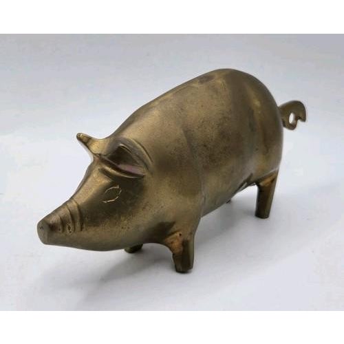 This fun Vintage Contemporary Solid Brass Pig Figurine will be a fabulous accent in your home interior, traditional or...