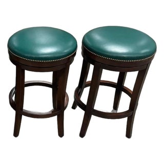 Pair of Custom Bar Stools For Sale