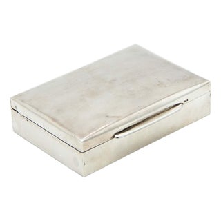 Rectangular Silver Snuff Box with Wooden Interior For Sale