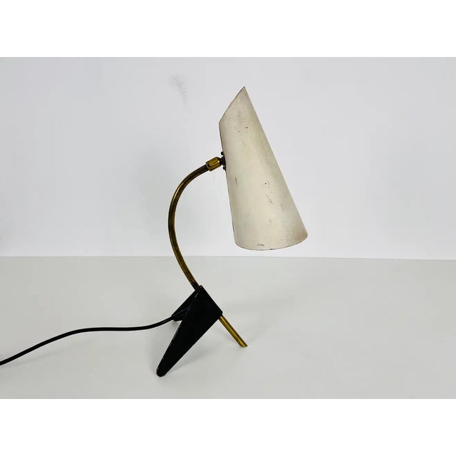 Brass and Metal Table Lamp by Louis Kalff, 1950s For Sale - Image 6 of 11