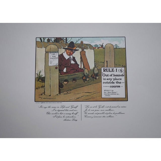 Complete Set of Charles Crombie's Rules of Golf Illustrations for Perrier (24 Prints) Circa 1960 For Sale - Image 4 of 18
