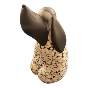 Archimede Seguro 1950 Art Glass Hound Dog Vetro Nero Bianca Figurine