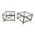 Chrome and Brass Two-Tiered Glass Top End Tables in the Style of Maison Jansen, a Pair For Sale