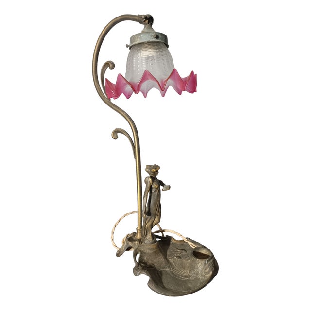 Vintage Modernist Bronze Lamp For Sale