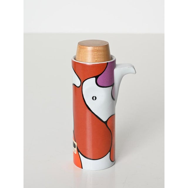 Mid-Century Italian Ceramic Oil and Vinegar Cruet Set from Franco Pozzi, 1970s, Set of 4 For Sale - Image 10 of 18