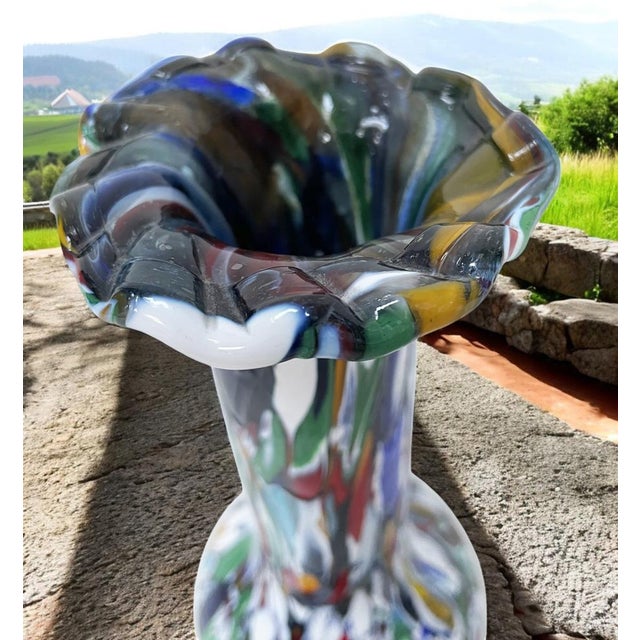 Glass Murano Vase with Multi-Flowered Murrine For Sale - Image 7 of 15