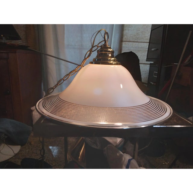 1980's Post Modern Brass and Acrylic Pendant For Sale - Image 9 of 12