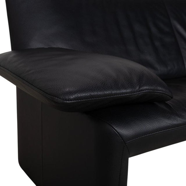 Leather Two-Seater Black Sofa with Manual Function by Jori Linea For Sale - Image 5 of 15