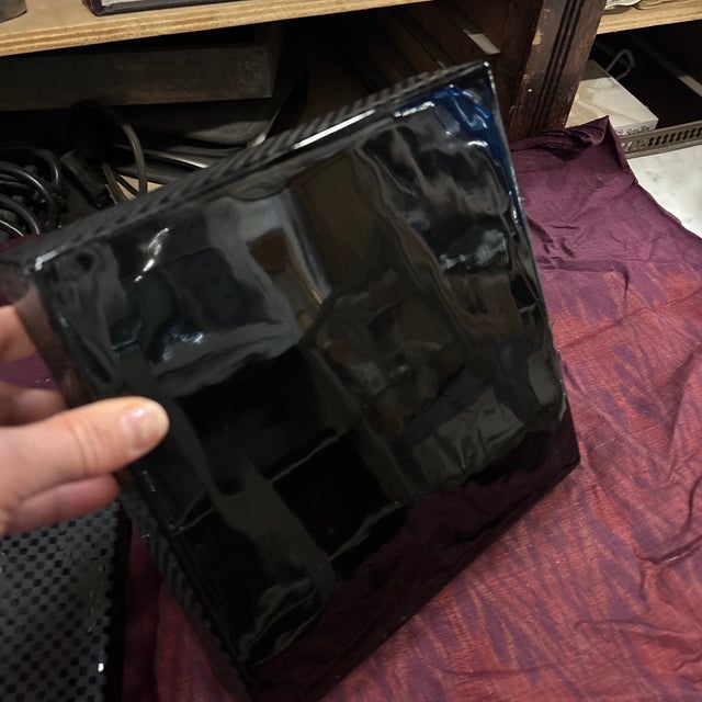 Checkerboard Lacquer Box 9x9x2.5 For Sale - Image 9 of 11