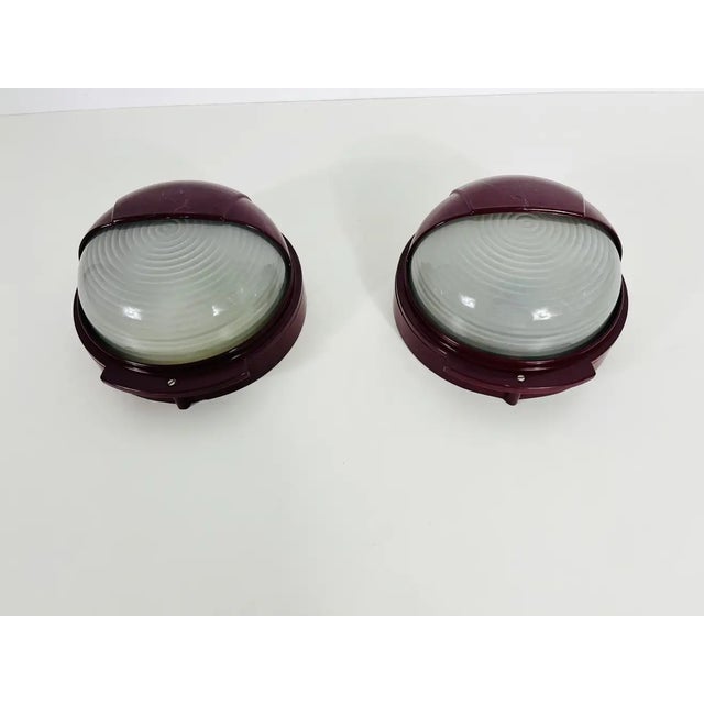 Metal Midcentury Metal and Glass Wall Lamps, Italy, 1960s - A Pair For Sale - Image 7 of 12