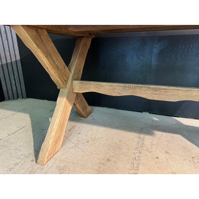 X Legs Farmhouse Dining Table in Oak, 1900s For Sale - Image 11 of 17