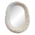 Late 20th Century Vintage White Wicker Oval Mirror For Sale