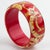 Salvatore Ferragamo Red Acrylic Lucite Bracelet Bangle with Faux-Wood Texture For Sale - Image 11 of 14
