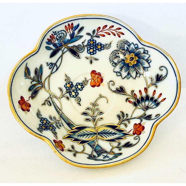 Blue Antique Meissen Tea Cup and Saucer For Sale - Image 8 of 10