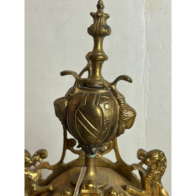 Rococo Antique French Style Rococo Mantel Clock Case Gilt Brass For Sale - Image 3 of 12