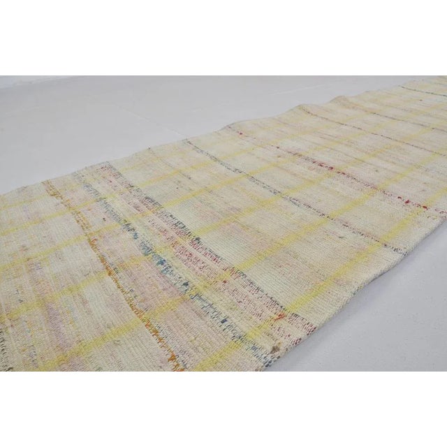 Vintage Neutral White Runner Rug, 1960s For Sale - Image 6 of 11