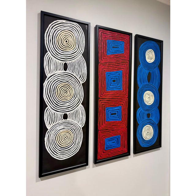 Triptych Australian Aboriginal Paintings Tingari Ronnie Tjampitjinpa For Sale - Image 18 of 18