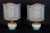 Pair of amazing small ivory colored Murano glass table lamps with turquoise "pasta vitrea "base by Barovier, 1940s. Nice...