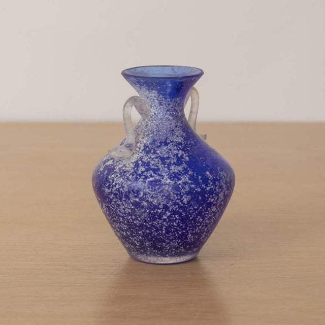 1960s Italian Blue Scavo Vase For Sale - Image 4 of 10