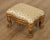 High Quality Carved and Gold Painted Cast Iron Base Ottoman with Custom Upholstered Cushion