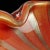 Mid 20th Century Vintage Murano Barbini Persimmon Orange Gold Flecks Copper Aventurine Stripes Italian Art Glass Large Bowl For Sale - Image 5 of 5