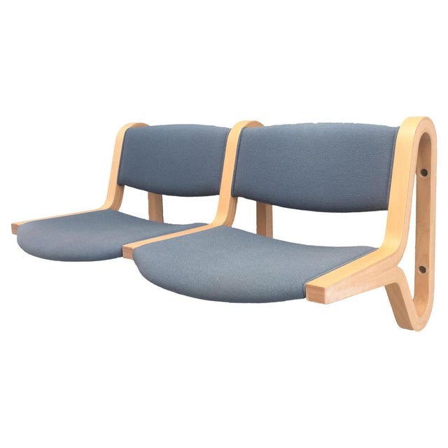 Wood Wall Mounted Two Seat Bench by Rud Thygesen and Johnny Sørensen for Magnus Olesen, 1980s For Sale - Image 7 of 7