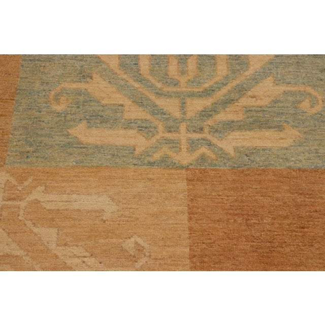 1990s 1990s 1990s Bohemian Gabbeh Tan/Blue Wool Rug - 9'11" X 13'7" For Sale - Image 5 of 10