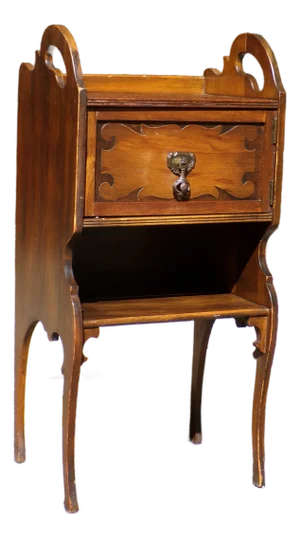 Vintage Art Deco Humidor Walnut Stand Glass Lined Cabinet End Table Nightstand