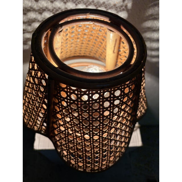 Wicker Table Lamp, 1970 For Sale - Image 4 of 7
