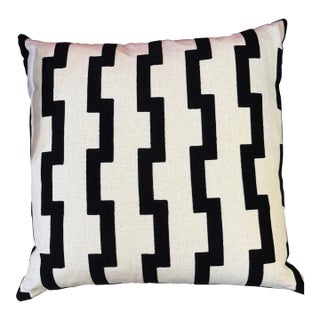 Black and White Geometric Pillow With New Insert For Sale