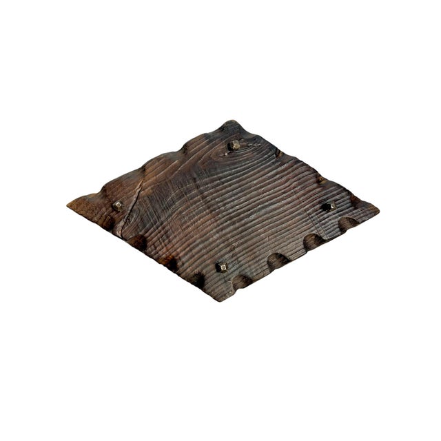 Mid 20th Century American Folk Tramp Art Carved Wood Box With Geometric Lid For Sale - Image 12 of 13
