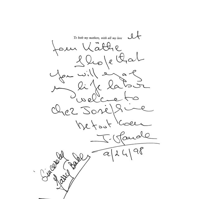 BAKER, Jean-Claude [531] pp. Random House 1993 9 1/2" x 6 1/2" w/ postcard from Chez Josephine on Theater Row card laid-in...