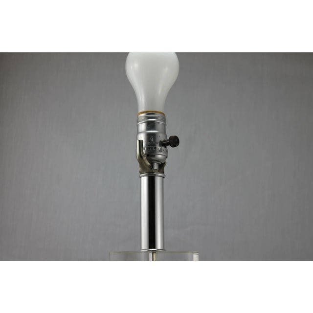 Mid-Century Tri Column Lucite Lamp For Sale - Image 5 of 11
