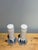 Glass Pair of Art Deco Streamline Moderne Milk Glass & Chrome Accent Lamps, C. 1940s For Sale - Image 7 of 8