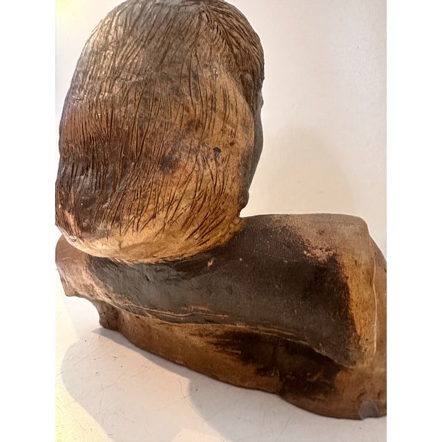 Vintage Ceramic Female Bust Sculpture For Sale - Image 9 of 12
