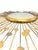 A striking Mid-Century Modern style convex sunburst mirror crafted from solid metal with an antique brass finish....