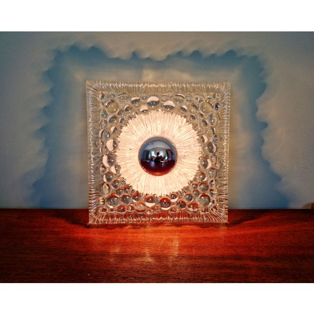 Space Age Wall Sconce in Clear Pressed Molded Glass, 1970s For Sale - Image 8 of 13