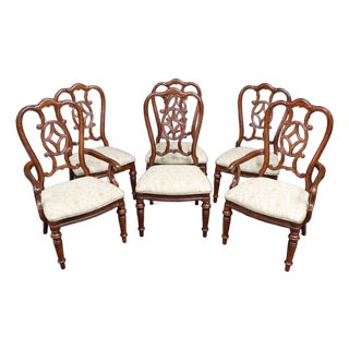 Set of 6 Thomasville Georgian Style Cherry Dining Chairs For Sale