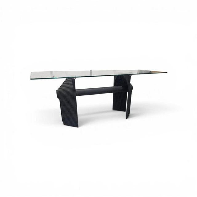 Postmodern Black Cast Iron Dining Table with Glass Top, 1980s For Sale - Image 6 of 15